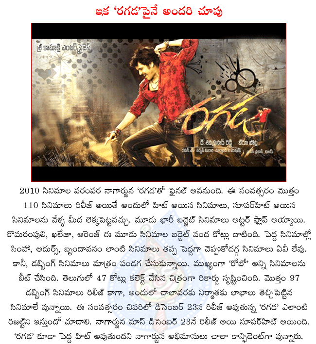 nagarjuna ragada,2010 hit movies,2010 flop movies,ntr adurs,brundavanam,balakrishna simha,pavan kalyan komaram puli,mahesh khaleja,ramcharan orange,rajanikanth robo,dubbing films in 2010,telugu films in 2010  nagarjuna ragada, 2010 hit movies, 2010 flop movies, ntr adurs, brundavanam, balakrishna simha, pavan kalyan komaram puli, mahesh khaleja, ramcharan orange, rajanikanth robo, dubbing films in 2010, telugu films in 2010